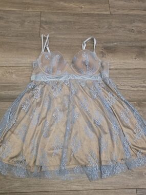 Vtg Y2K Delicates Babydoll Dress Lingerie Size Large